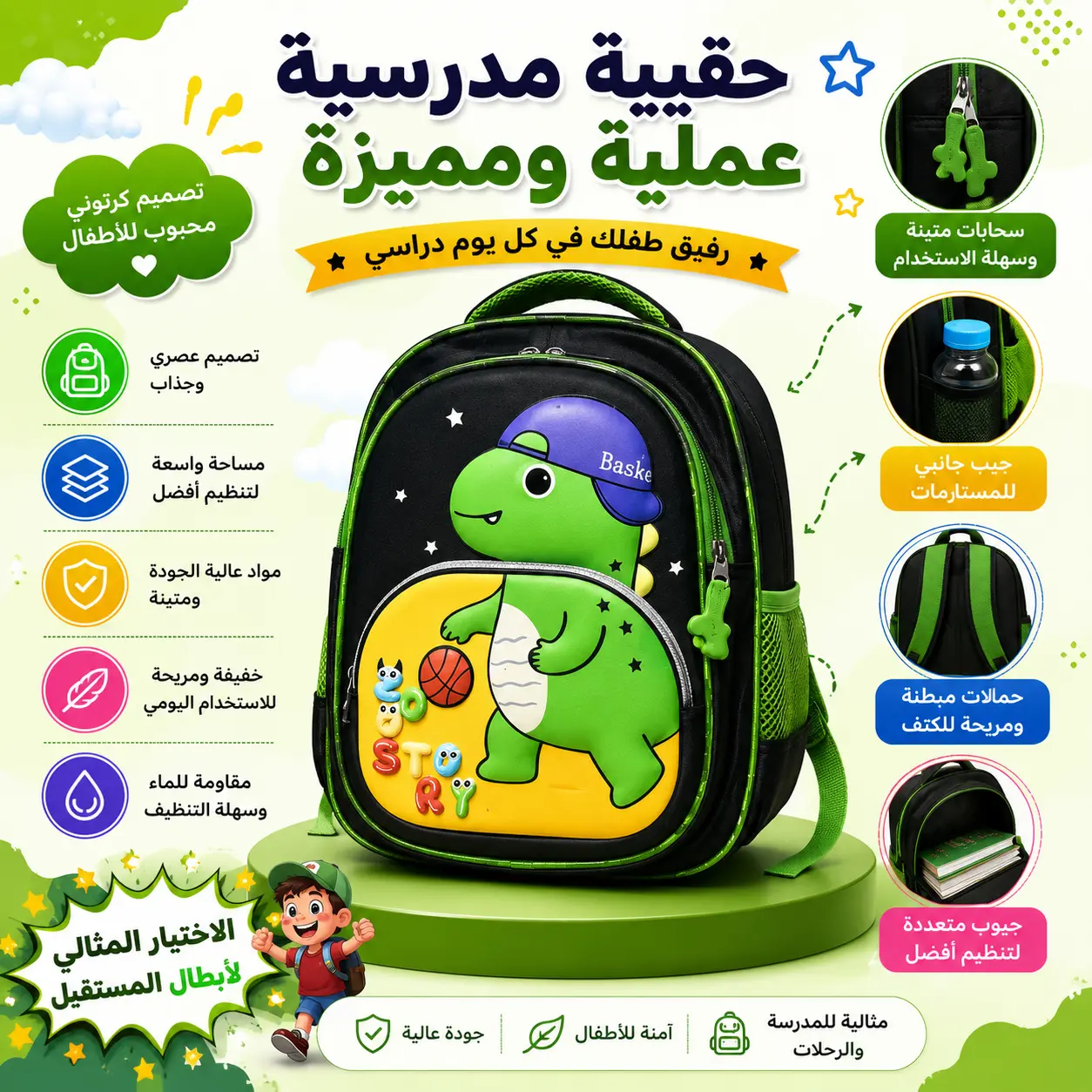 حقيبة مدرسية روضة عملية ومميزة