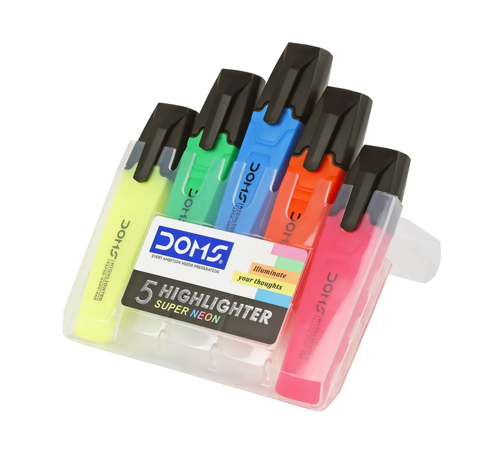 طقم أقلام تحديد / هايلايتر نيون (DOMS 5 Highlighter Super Neon)