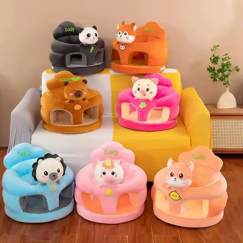 كرسي جلوس أطفال قطني بشكل حيوانات كرتونية – Plush Baby Sofa Cartoon Safety Seat (موديل 6-888) مناسب من 6 إلى 18 شهراً