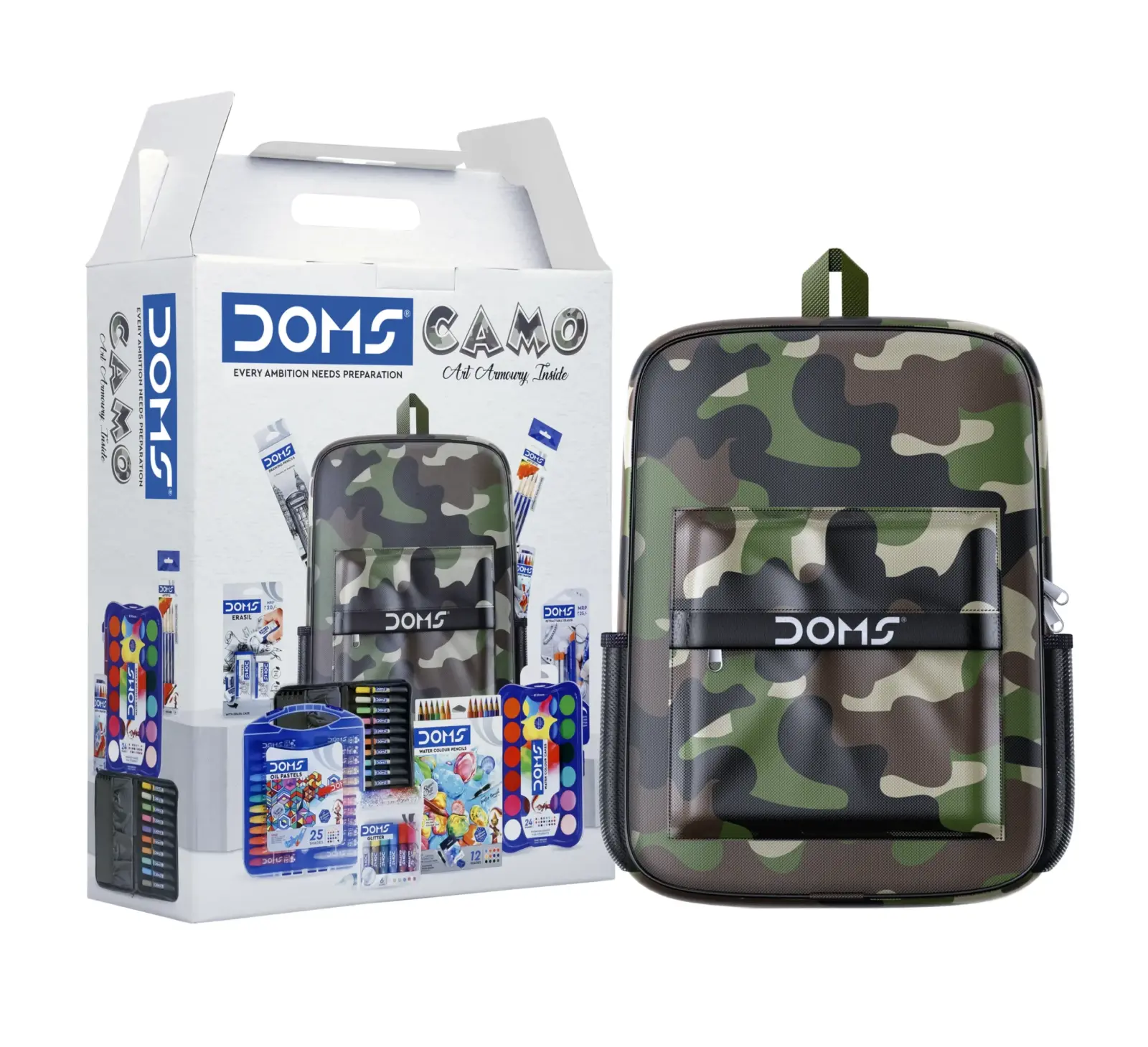 حقيبة أدوات رسم وتمويه مموهة (DOMS CAMO Art Armoury Kit / Backpack)