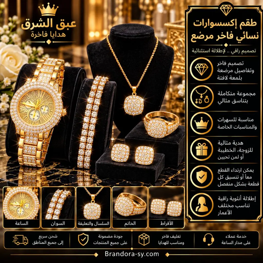 ✨ طقم إكسسوارات نسائي فاخر مرصّع | Luxury Women's Jewelry Set