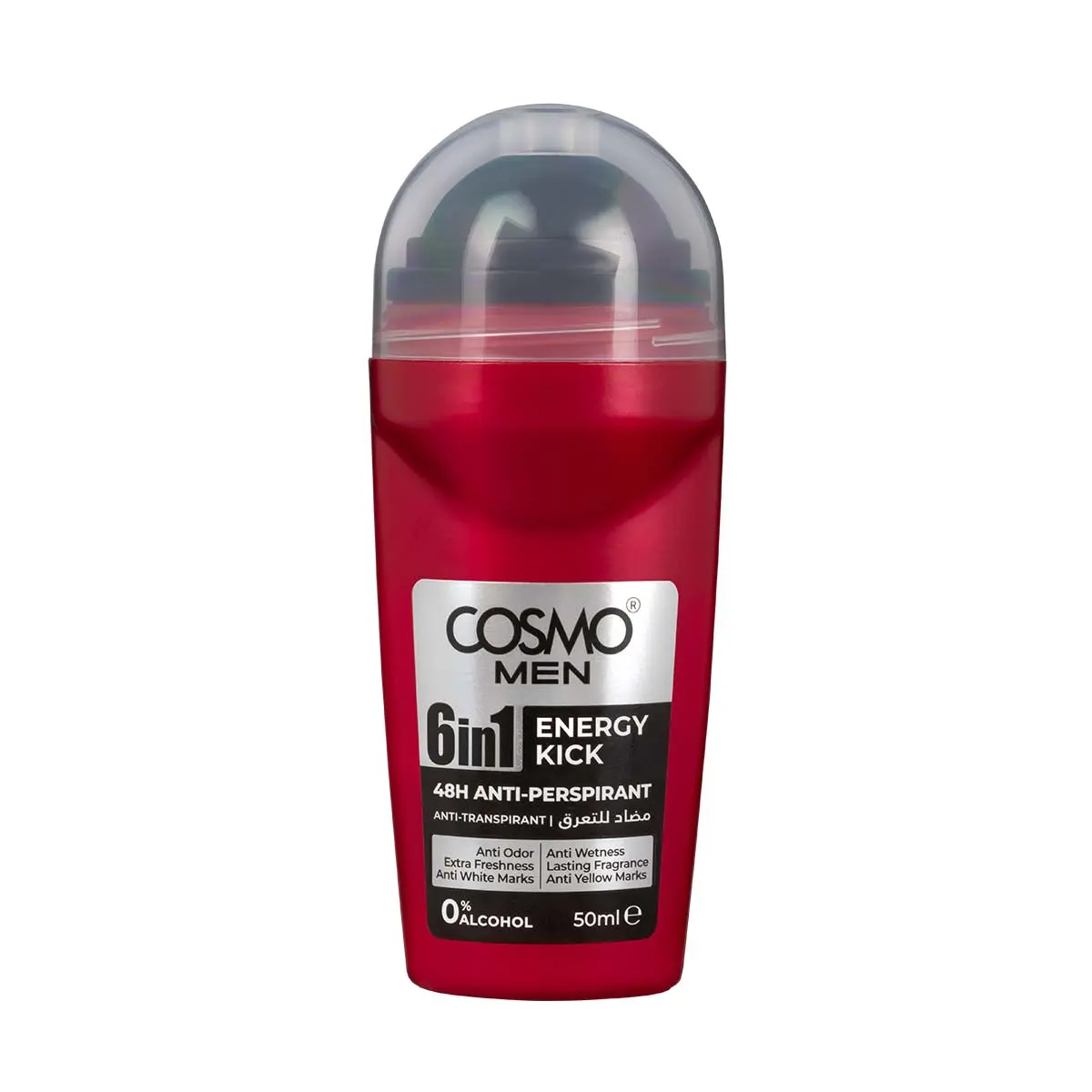 cosmo رول مزيل تعرق رول رجالي 6 في 1 50 مل ENERGY KICK