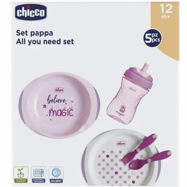 طقم طعام Chicco الكل في واحد 5 قطع/+12 أشهر