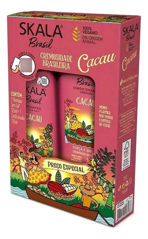 علبة شامبو و بلسم سكالا (Cacau) - 325ml + 325ml
