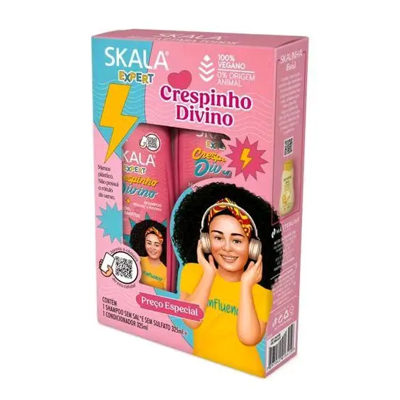 علبة شامبو و بلسم سكالا (Crespinho Divino) - 325ml + 325ml