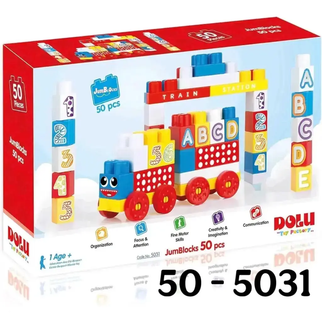 قطار مكعبات التركيب DOLU 5031 – طقم 50 قطعة من عمر السنة