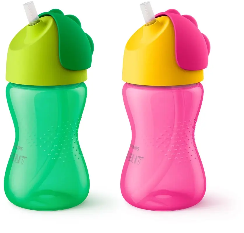 كاسة Philips Avent بمصاصة منحنية SCF798/00 – بولي بروبيلين آمن مع مقابض أرجونومية ومصاصة سيليكون مرنة – من 12 شهرًا حتى 3 سنوات (300 مل)