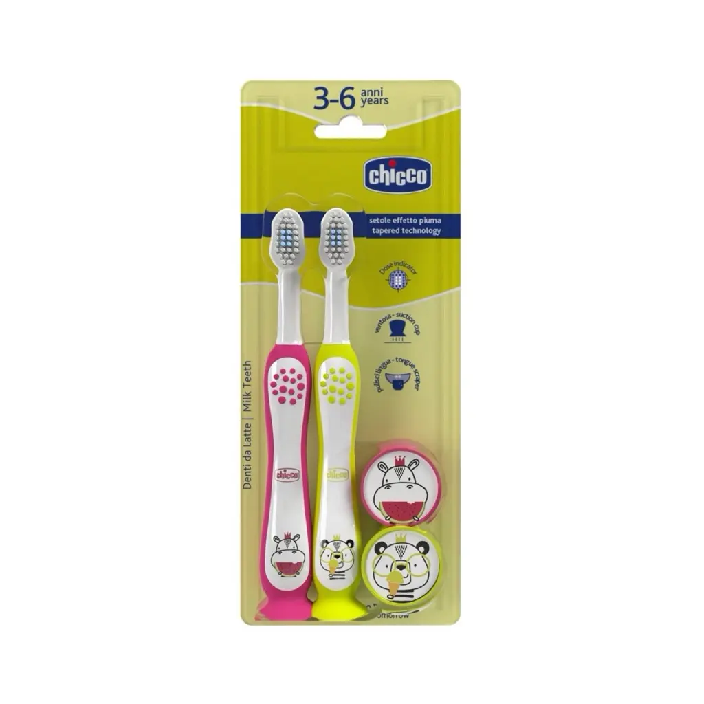 مجموعة فرشاة أسنان Chicco ٣-٦ أشهر