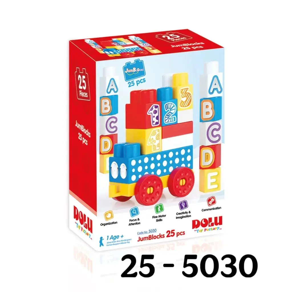 مكعبات تركيب كبيرة DOLU 5030– طقم 25 قطعة من عمر السنة