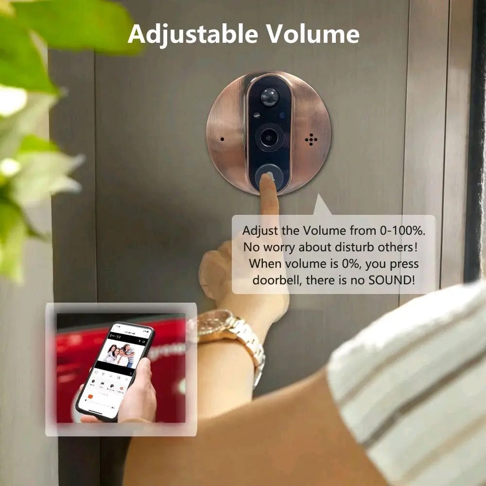 Tuya Doorbell  Peephole Camera (Bronze) 3