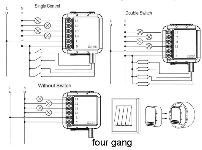 WiFi Smart Switch - قناتين 4
